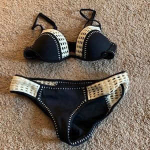 PINK Victoria secret black crochet bikini